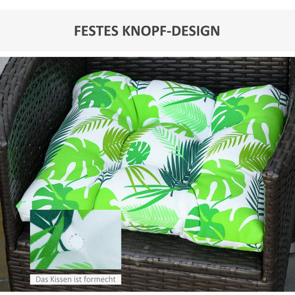 Grün gestreiftes Sitzkissen-Set, Easy-Clean, 50x45x8 cm