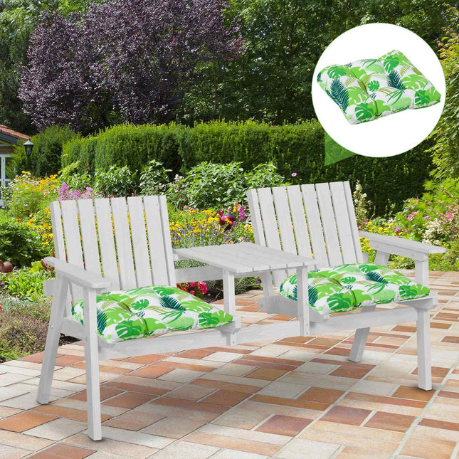 Grün gestreiftes Sitzkissen-Set, Easy-Clean, 50x45x8 cm