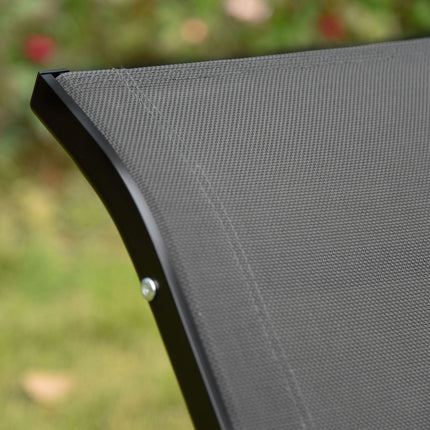 2 ergonomische Sonnenliegen, dunkelgrau Textil