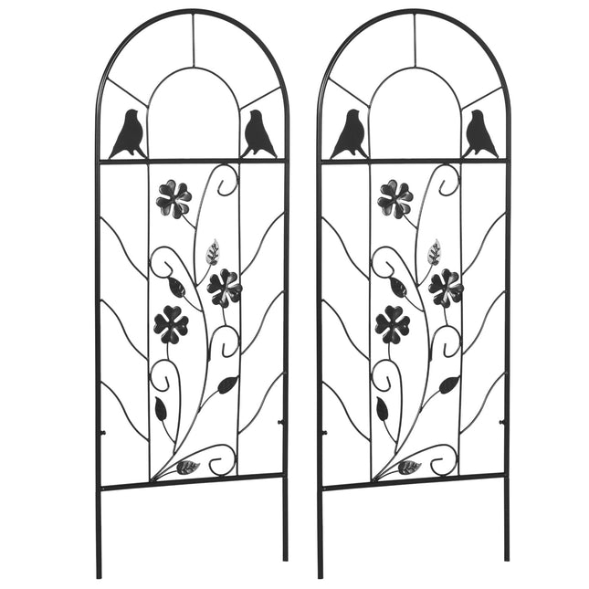 Rankgitter-Set für Kletterpflanzen - Schwarz, 38x98 cm