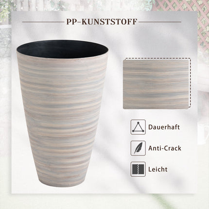 3 cremeweiße Blumentöpfe aus robustem Kunststoff