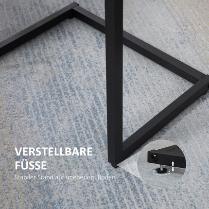 Set Van 3 Bijzettafels Ruimtebesparend C-Vormig Industrieel Design Stalen Frame Voor Woonkamer Rustiek Bruin