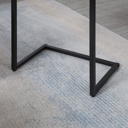 Set Van 3 Bijzettafels Ruimtebesparend C-Vormig Industrieel Design Stalen Frame Voor Woonkamer Rustiek Bruin