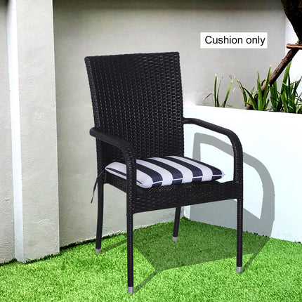 Seat cushion set, polyester-cotton, blue/white, 42x42 cm