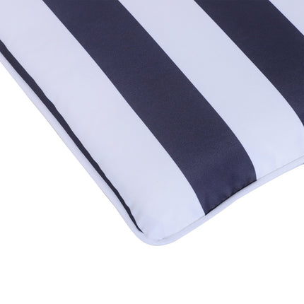 Seat cushion set, polyester-cotton, blue/white, 42x42 cm