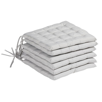 Hellgraue Sitzkissen mit Bändern - 6er-Set, 40x40 cm