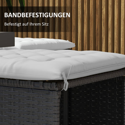 Hellgraue Sitzkissen mit Bändern - 6er-Set, 40x40 cm