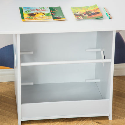 Kleinkindertisch & 2 Stühle, MDF, weiß/grau