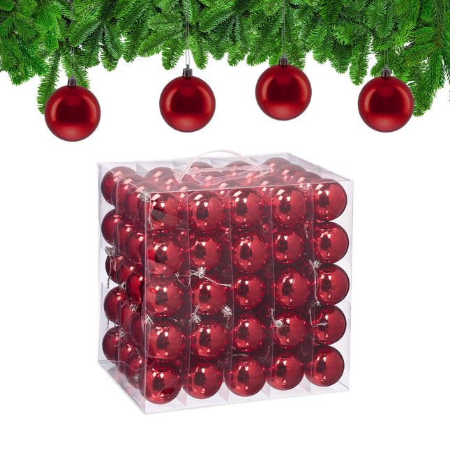 Set mit 100 glänzenden Weihnachtsbaumkugeln