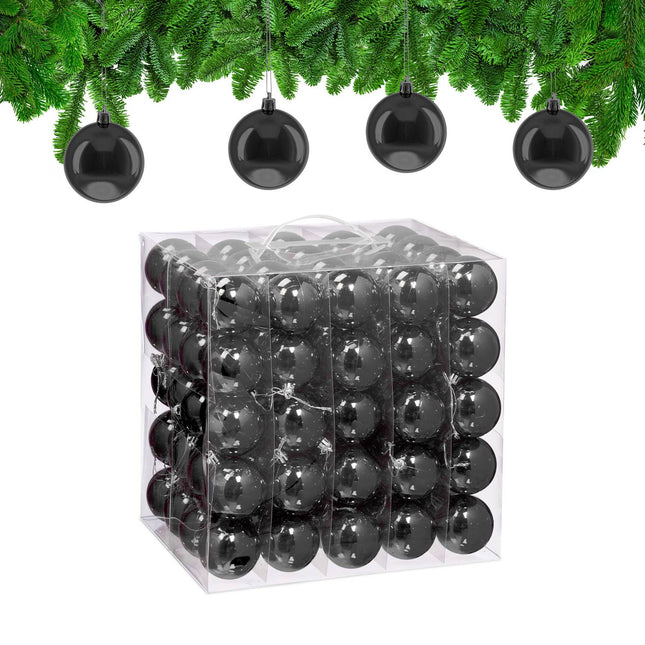 Set of 100 Glossy Christmas Tree Baubles