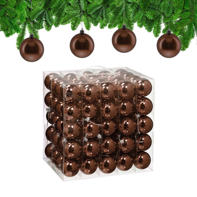 Set of 100 Glossy Christmas Tree Baubles