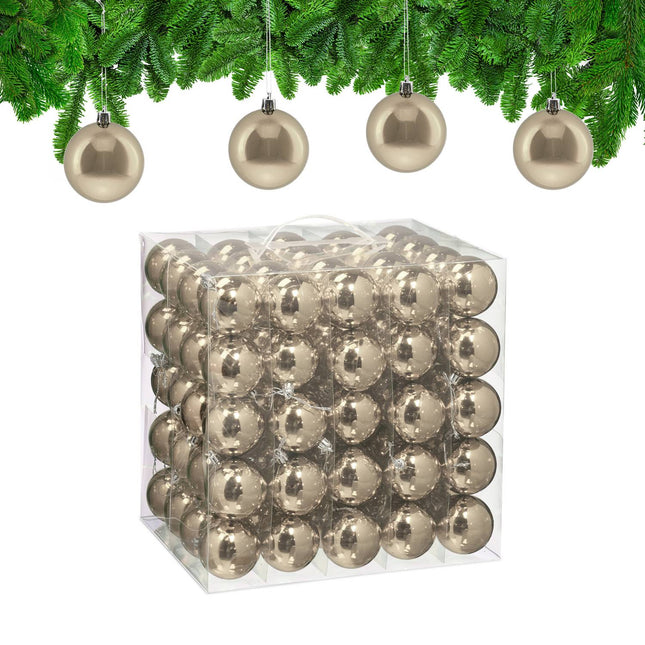 Set of 100 Glossy Christmas Tree Baubles