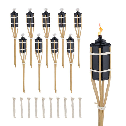10er Set Gartenfackeln 40cm