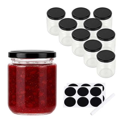 10er-Set Einmachgläser mit luftdichten Deckeln, 200 ml