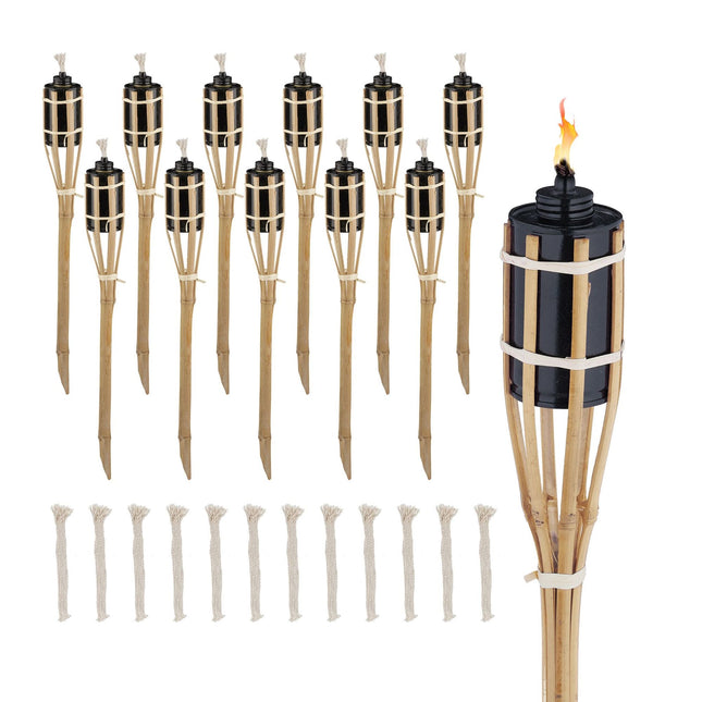 12er-Set Gartenfackeln 50cm