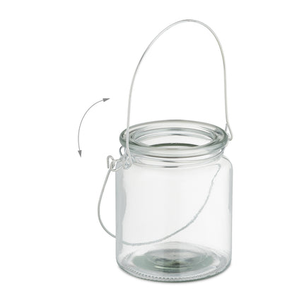 12er Set Glas-Kerzenlaternen mit Griffen