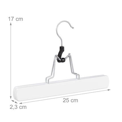 Set of 12 White Trouser Hangers