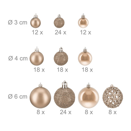 150er Weihnachtsbaumkugeln – verschiedene Oberflächen