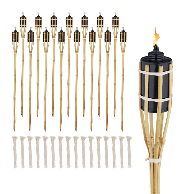 Set of 16 Garden Torches 90cm