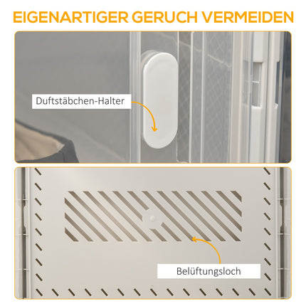 Lot de 18 boîtes à chaussures, organiseur à chaussures avec portes magnétiques, boîte à chaussures avec couvercle, rangement à chaussures en plastique, pour chaussures jusqu'à la pointure 45, transparent + blanc Aosom