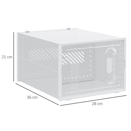 Lot de 18 boîtes à chaussures, organiseur à chaussures avec portes magnétiques, boîte à chaussures avec couvercle, rangement à chaussures en plastique, pour chaussures jusqu'à la pointure 45, transparent + blanc Aosom