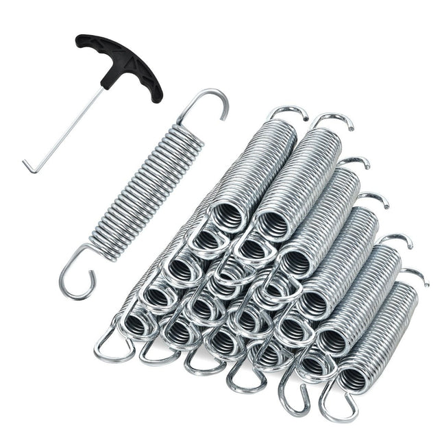 20er Set Trampolinfedern 14 cm schwere verzinkte Stahlfedern mit T-Haken-Zugwerkzeug