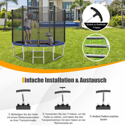20er Set Trampolinfedern 14 cm schwere verzinkte Stahlfedern mit T-Haken-Zugwerkzeug