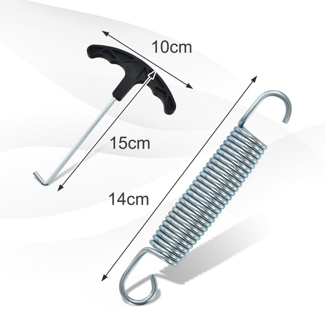 20er Set Trampolinfedern 14 cm schwere verzinkte Stahlfedern mit T-Haken-Zugwerkzeug