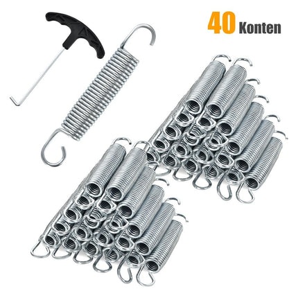 20er Set Trampolinfedern 14 cm schwere verzinkte Stahlfedern mit T-Haken-Zugwerkzeug