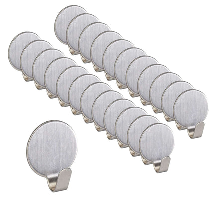 Lot de 24 crochets autocollants en acier inoxydable