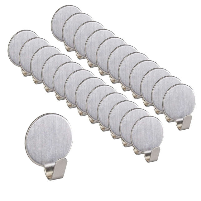 Set mit 24 selbstklebenden Edelstahlhaken