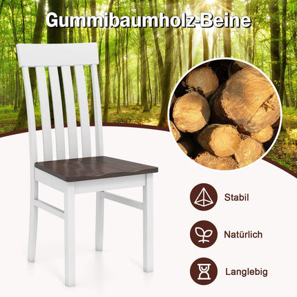 2er-Set Esszimmerstühle ohne Armlehnen, ergonomisch, Braun