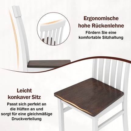2er-Set Esszimmerstühle ohne Armlehnen, ergonomisch, Braun