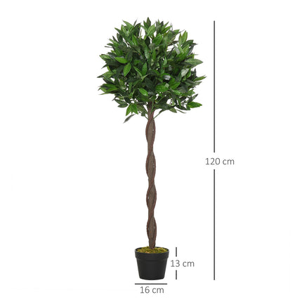 Künstliche Lorbeerbäume, 120 cm, dekorative Bepflanzung für Innen- und Außenbereiche