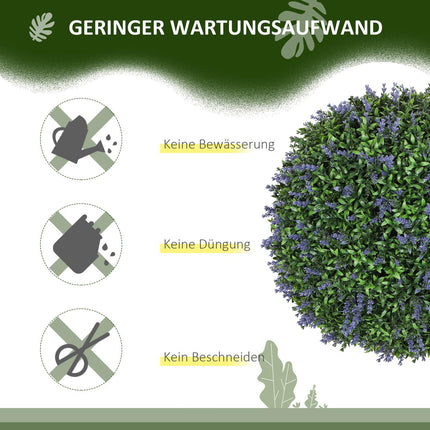 Artificial lavender: 42cm ball shaped plant for home and office