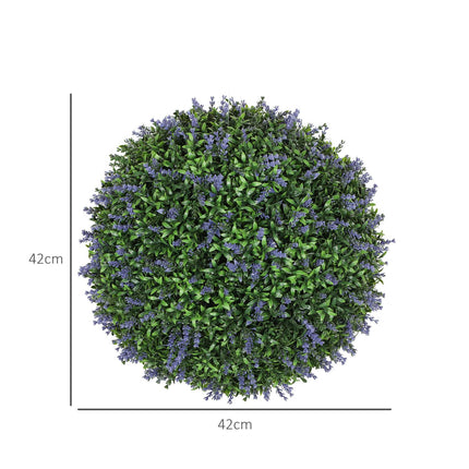 Artificial lavender: 42cm ball shaped plant for home and office