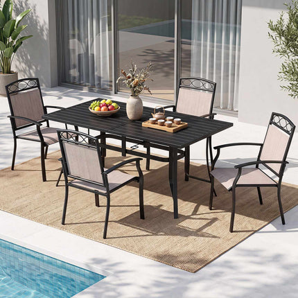 Set of 2 Brown Garden Chairs, Weatherproof & Ergonomic