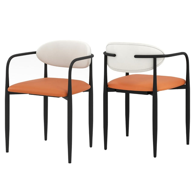 2er Set Esszimmerstühle mit gepolsterter Sitzfläche und Rückenlehne