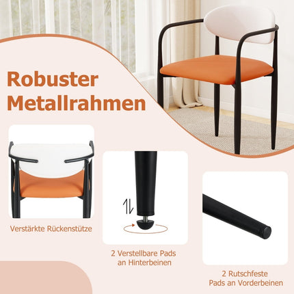 Set of 2 Dining Chairs with Padded Seat & Backrest