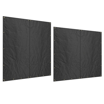 Wasserdichte 600D Oxford Kaminholzregalabdeckung, 2er-Set, Schwarz