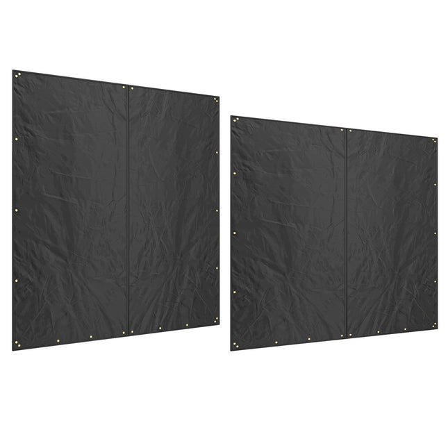 Wasserdichte 600D Oxford Kaminholzregalabdeckung, 2er-Set, Schwarz
