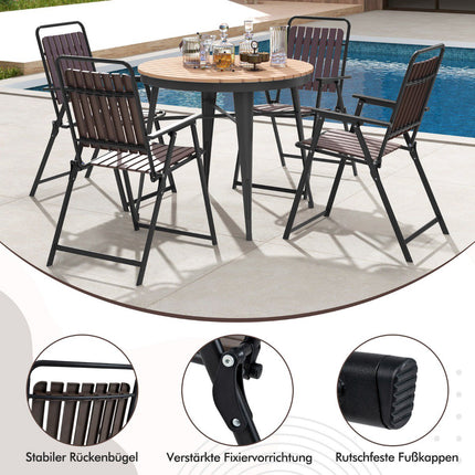 2er-Set Klappstühle für die Terrasse – 180 kg, Lattenrostsitz aus PP