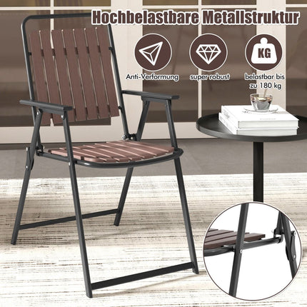 2er-Set Klappstühle für die Terrasse – 180 kg, Lattenrostsitz aus PP