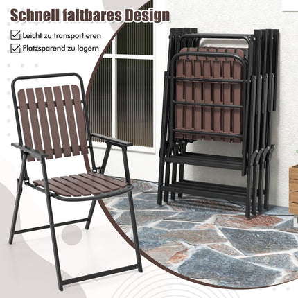 2er-Set Klappstühle für die Terrasse – 180 kg, Lattenrostsitz aus PP