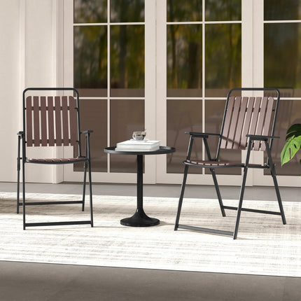 2er-Set Klappstühle für die Terrasse – 180 kg, Lattenrostsitz aus PP