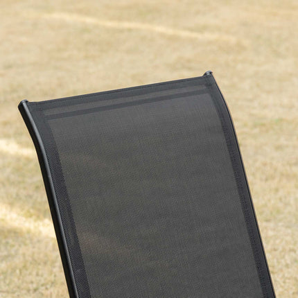 Garden chairs in black mesh - set of 2, with armrests