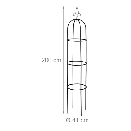 Set of 2 Garden Obelisks 200 cm Black
