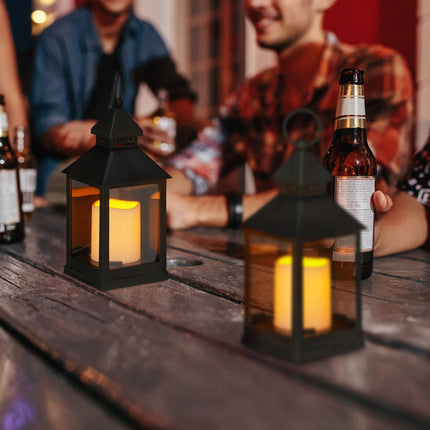 2er-Set LED-Laternen – Kunststoff und Glas