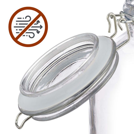Set of 2 Large Glass Preserving Jars with Lids, 3L