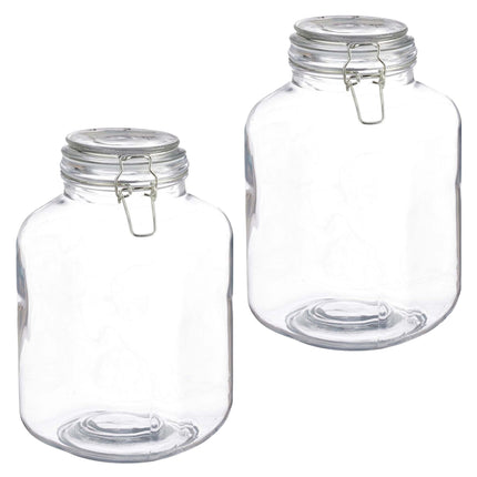 Set of 2 Large Glass Preserving Jars with Lids, 3L